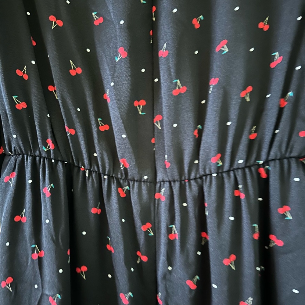 ✨ Anthropologie Louche Cherry Print Midi Dress Fits US XS 2–4 Lined | Pockets - Picture 12 of 14